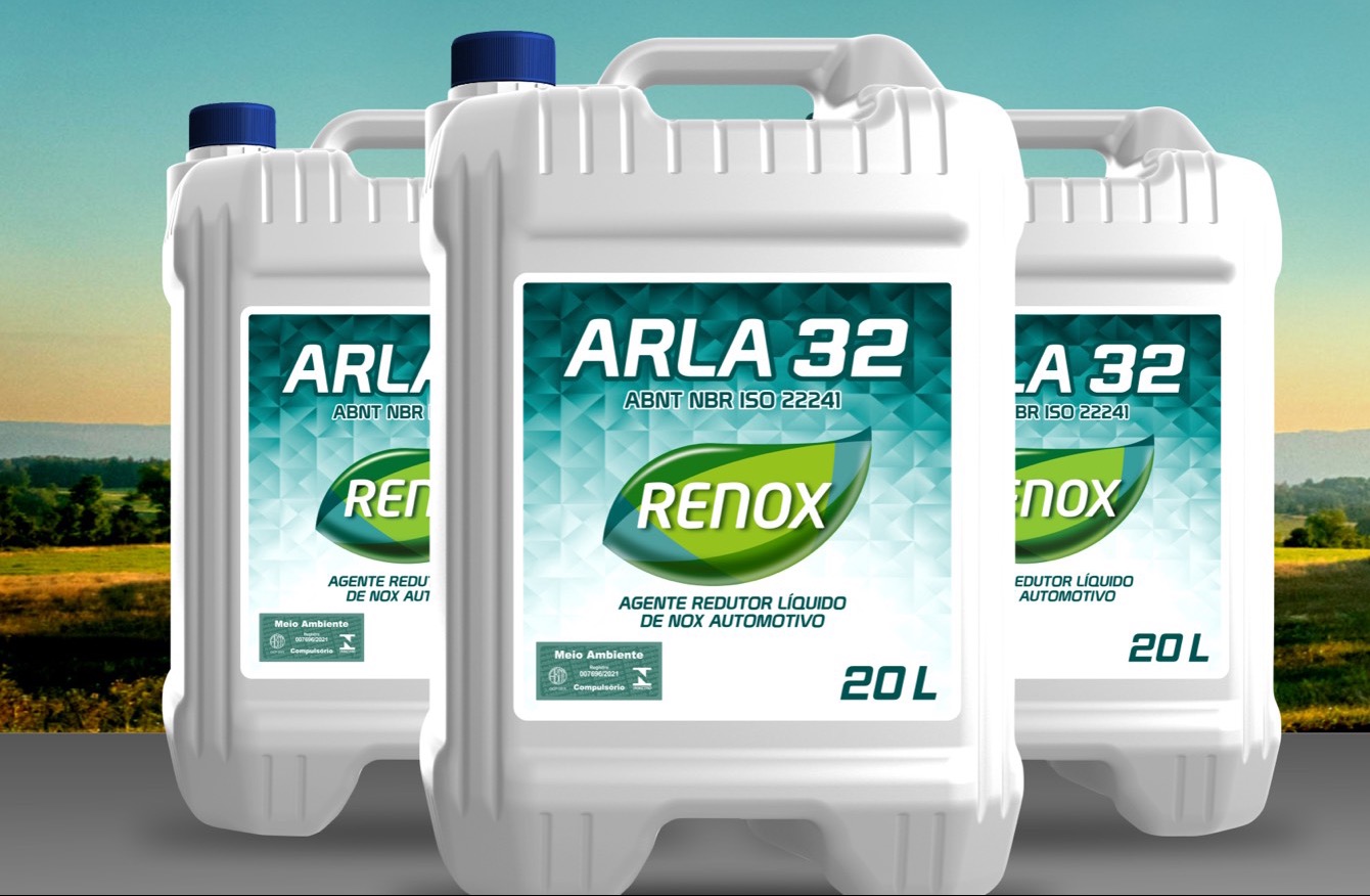 Bombonas de 20 litros de Renox Arla 32, ABNT NBR ISO 22241